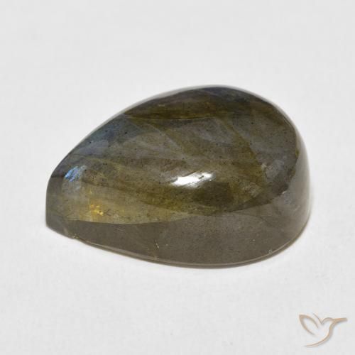 Labradorita Multicolorido Natural 19.92ct, Formato de pêra, Translúcido