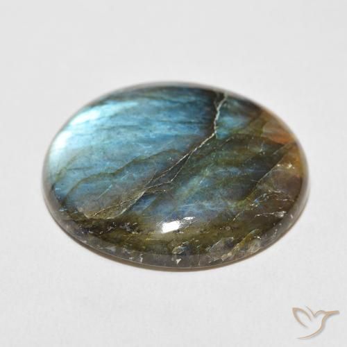 Labradorita Multicolorido Natural 32.38ct, Redondo, Translúcido