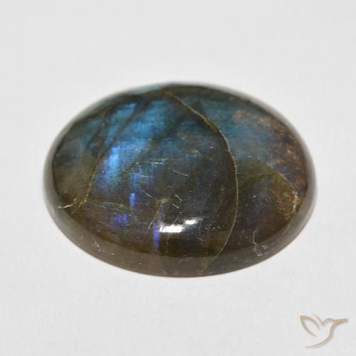 Labradorita Multicolorido Natural 33.59ct, Redondo, Translúcido