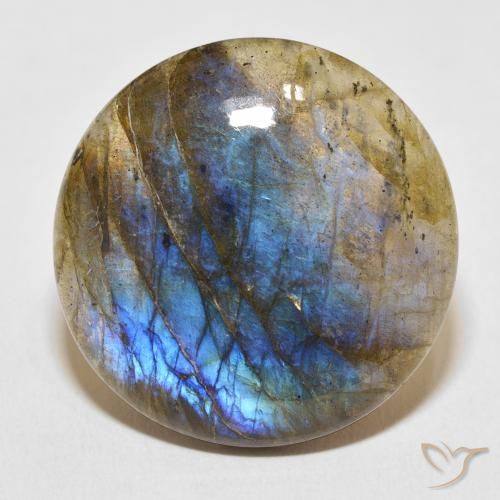 28.95ct Natural Multicolorido Labradorita, Redondo, Translúcido