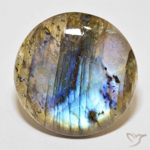 28.11ct Natural Multicolorido Labradorita, Redondo, Translúcido