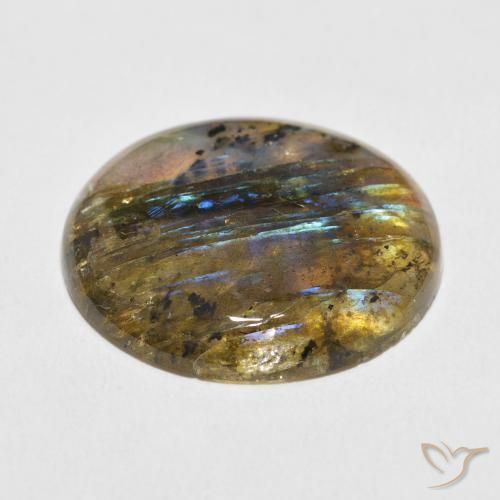 Labradorita Multicolorido Natural 28.11ct, Redondo, Translúcido