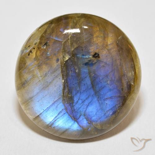 30.59ct Natural Multicolorido Labradorita, Redondo, Translúcido