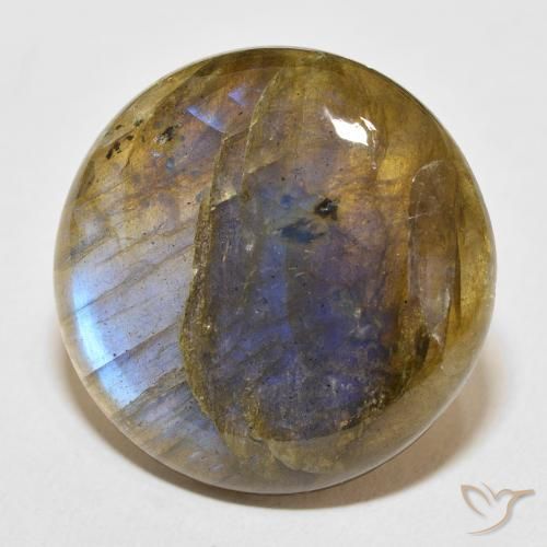 Labradorita Multicolorido Natural 30.59ct, Redondo, Translúcido