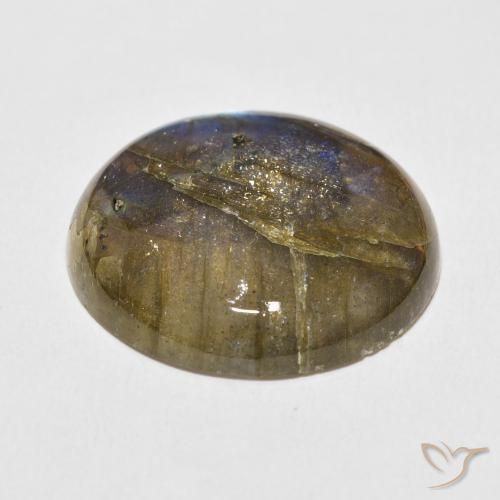 Labradorita Multicolorido Natural 30.59ct, Redondo, Translúcido