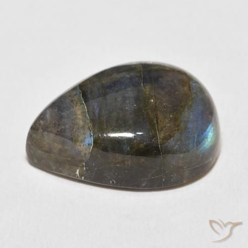 Labradorita Multicolorido Natural 17.96ct, Formato de pêra, Translúcido