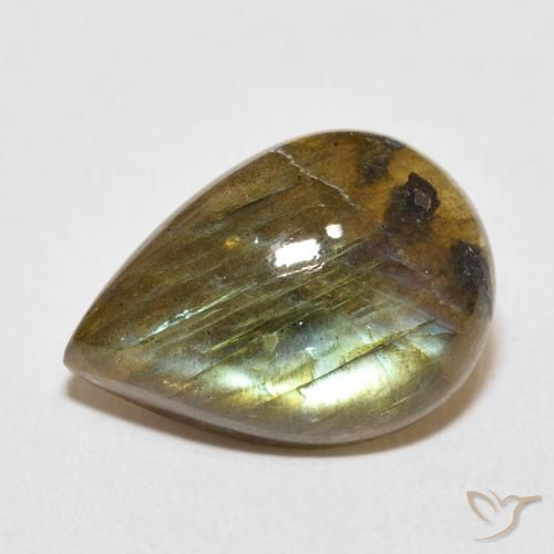 9.98ct Natural Multicolorido Labradorita, Formato de pêra, Translúcido