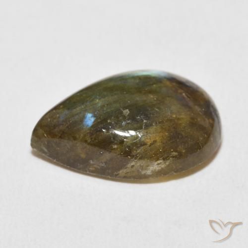 Labradorita Multicolorido Natural 9.98ct, Formato de pêra, Translúcido