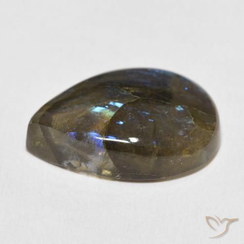 Labradorita Multicolorido Natural 13.71ct, Formato de pêra, Translúcido