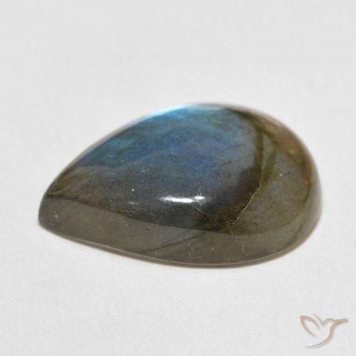 Labradorita Multicolorido Natural 13.87ct, Formato de pêra, Translúcido