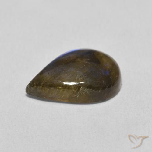 Labradorita Multicolorido Natural 4.18ct, Formato de pêra, Translúcido