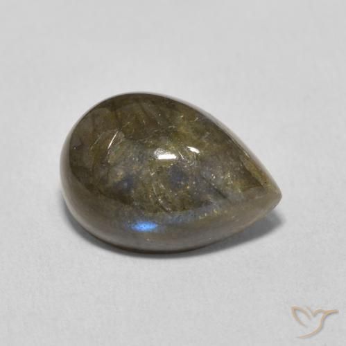 Labradorita Multicolorido Natural 6.44ct, Formato de pêra, Translúcido