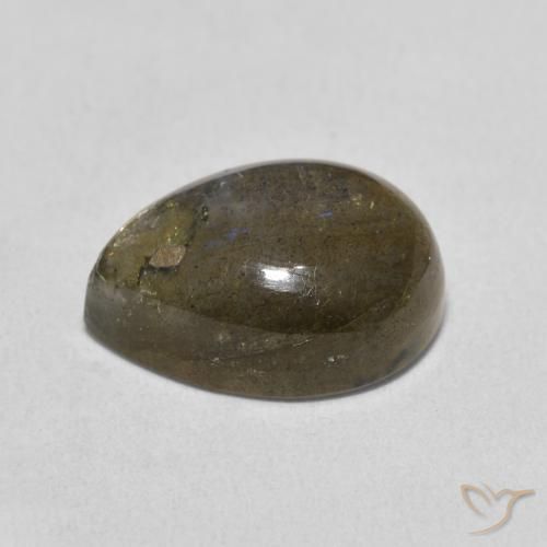 Labradorita Multicolorido Natural 6.76ct, Formato de pêra, Translúcido