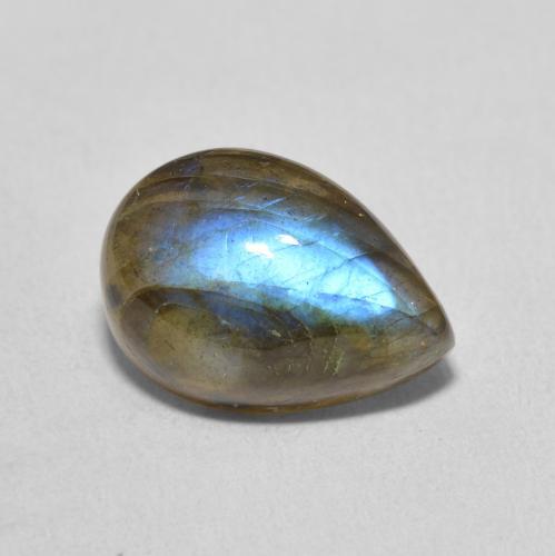 Labradorita Multicolorido Natural 5.90ct, Formato de pêra, Translúcido