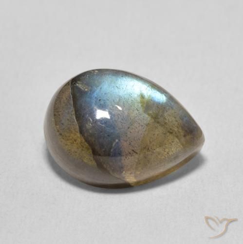 Labradorita Multicolorido Natural 7.61ct, Formato de pêra, Translúcido
