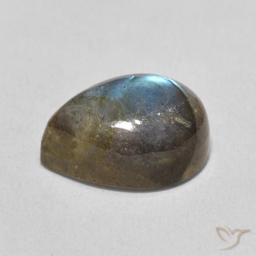 Labradorita Multicolorido Natural 7.61ct, Formato de pêra, Translúcido