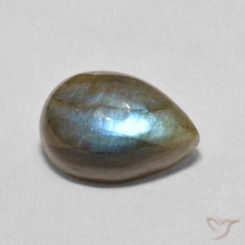 Labradorita Multicolorido Natural 6.49ct, Formato de pêra, Translúcido