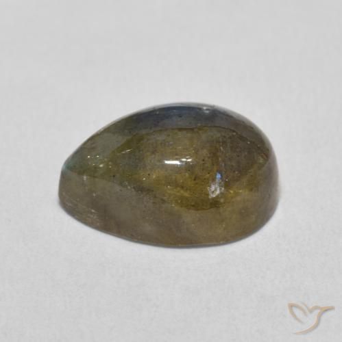 Labradorita Multicolorido Natural 6.49ct, Formato de pêra, Translúcido