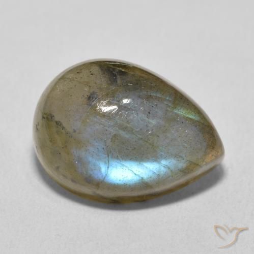 Labradorita Multicolorido Natural 10.31ct, Formato de pêra, Translúcido