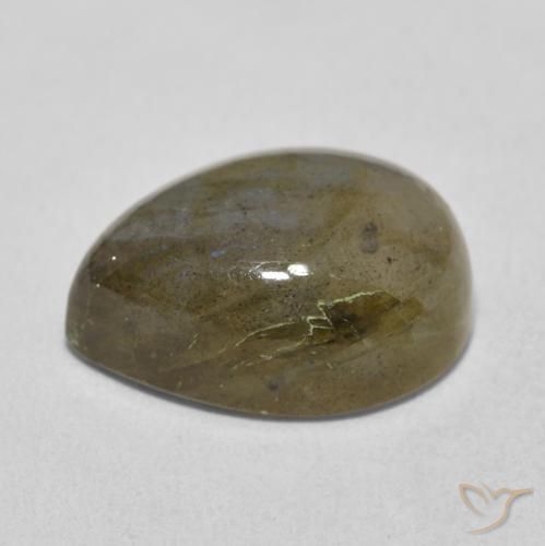 Labradorita Multicolorido Natural 10.31ct, Formato de pêra, Translúcido