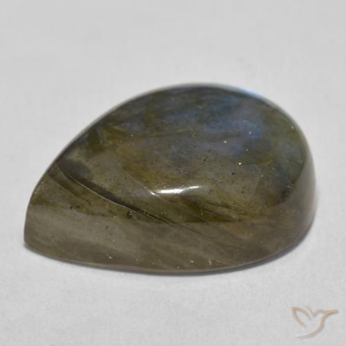 Labradorita Multicolorido Natural 16.90ct, Formato de pêra, Translúcido