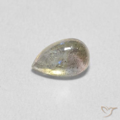 0.40ct Natural Multicolorido Labradorita, Formato de pêra, Translúcido