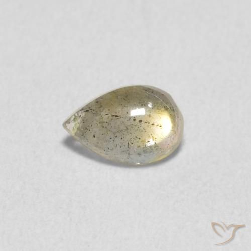 0.38ct Natural Multicolorido Labradorita, Formato de pêra, Translúcido