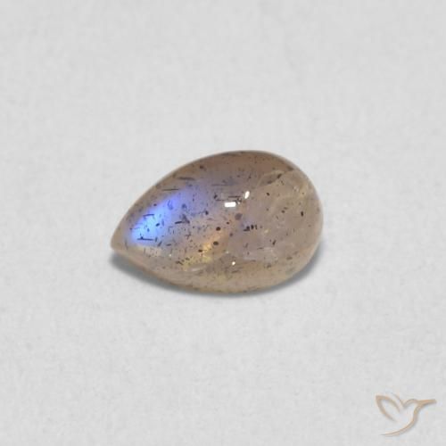 0.52ct Natural Multicolorido Labradorita, Formato de pêra, Translúcido