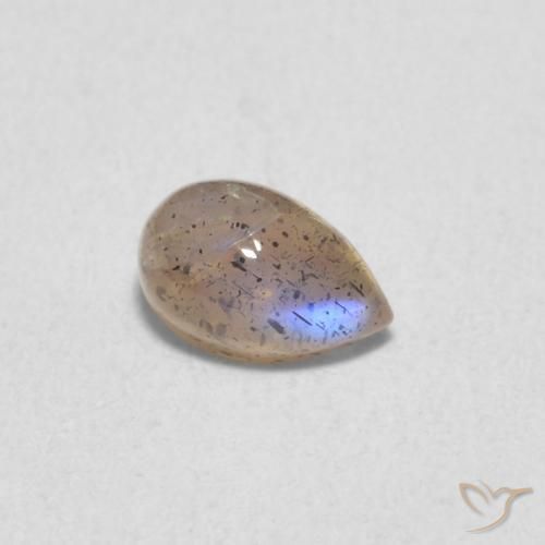 Labradorita Multicolorido Natural 0.52ct, Formato de pêra, Translúcido