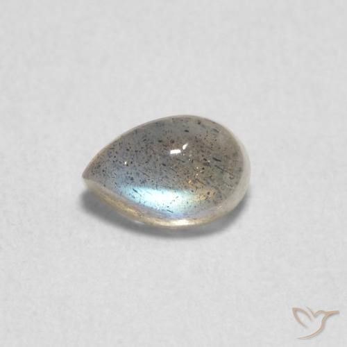 0.78ct Natural Multicolorido Labradorita, Formato de pêra, Translúcido
