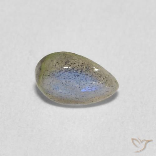 Labradorita Multicolorido Natural 0.61ct, Formato de pêra, Translúcido