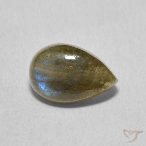 Labradorita Multicolorido Natural 1.54ct, Formato de pêra, Translúcido