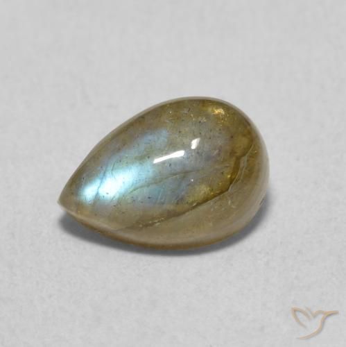 Labradorita Multicolorido Natural 1.79ct, Formato de pêra, Translúcido