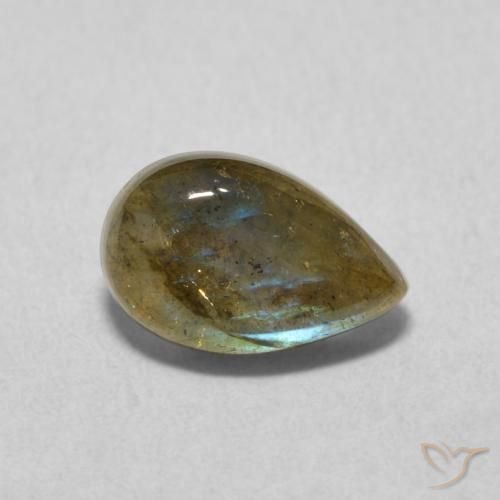 Labradorita Multicolorido Natural 1.43ct, Formato de pêra, Translúcido