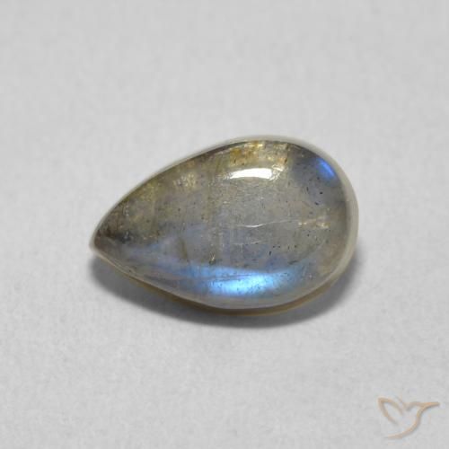 Labradorita Multicolorido Natural 1.63ct, Formato de pêra, Translúcido