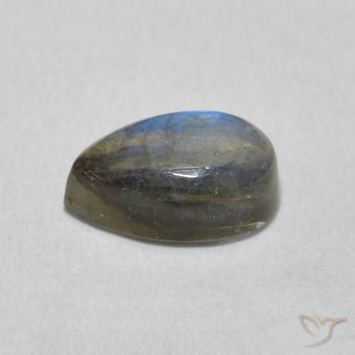 Labradorita Multicolorido Natural 1.63ct, Formato de pêra, Translúcido