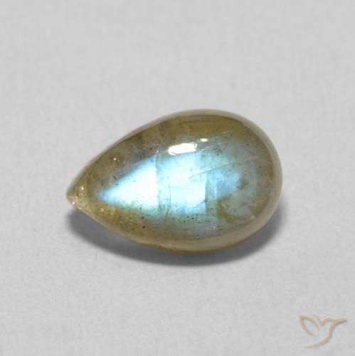 1.61ct Natural Multicolorido Labradorita, Formato de pêra, Translúcido