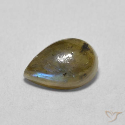 Labradorita Multicolorido Natural 1.59ct, Formato de pêra, Translúcido