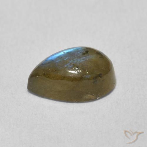 Labradorita Multicolorido Natural 1.59ct, Formato de pêra, Translúcido