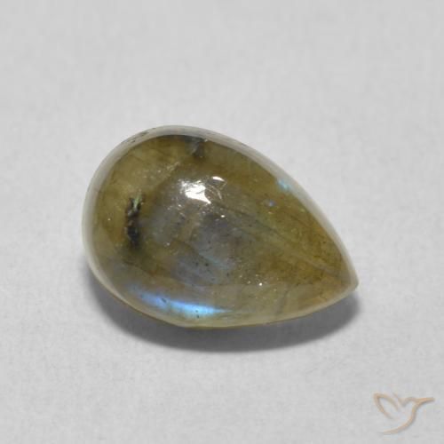Labradorita Multicolorido Natural 2.44ct, Formato de pêra, Translúcido