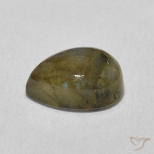 Labradorita Multicolorido Natural 2.44ct, Formato de pêra, Translúcido
