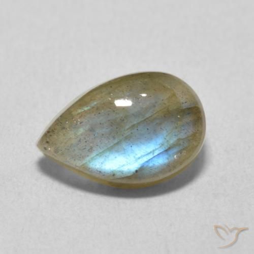 2.28ct Natural Multicolorido Labradorita, Formato de pêra, Translúcido