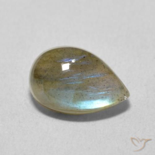 Labradorita Multicolorido Natural 2.28ct, Formato de pêra, Translúcido