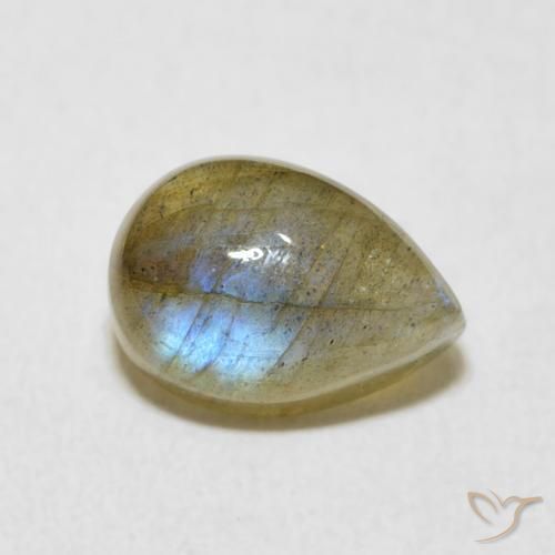 Labradorita Multicolorido Natural 2.58ct, Formato de pêra, Translúcido