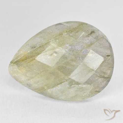 9.61ct Natural Multicolorido Labradorita, Formato de pêra, Translúcido