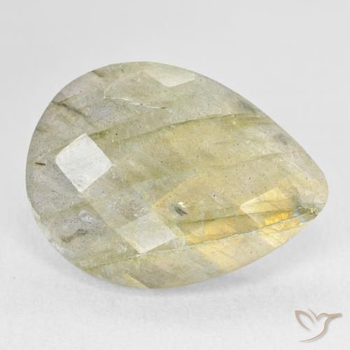 Labradorita Multicolorido Natural 9.61ct, Formato de pêra, Translúcido