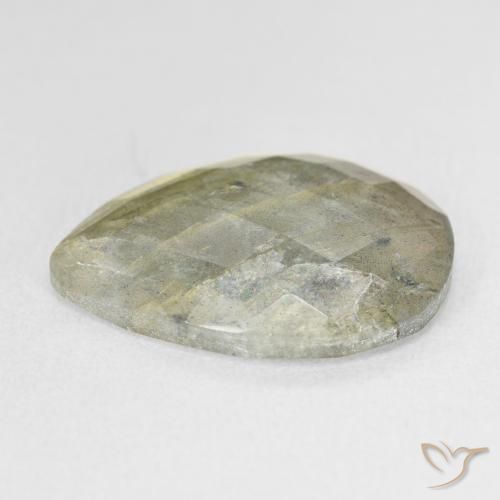 Labradorita Multicolorido Natural 9.61ct, Formato de pêra, Translúcido
