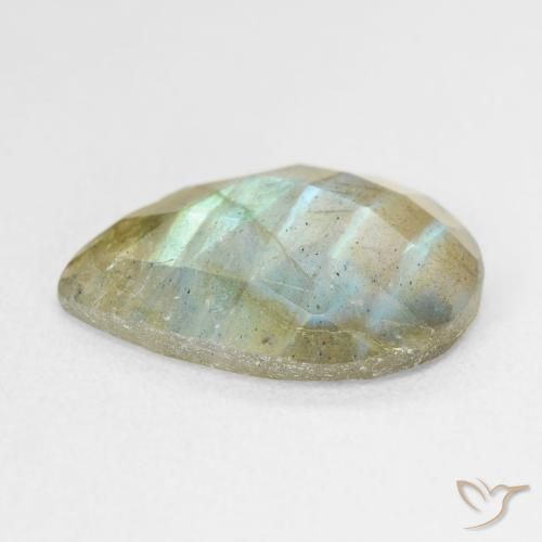 Labradorita Multicolorido Natural 7.21ct, Formato de pêra, Translúcido