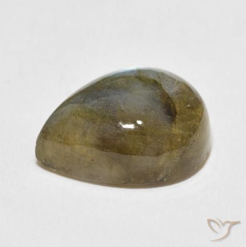 Labradorita Multicolorido Natural 9.66ct, Formato de pêra, Translúcido