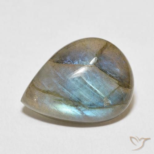 7.51ct Natural Multicolorido Labradorita, Formato de pêra, Translúcido